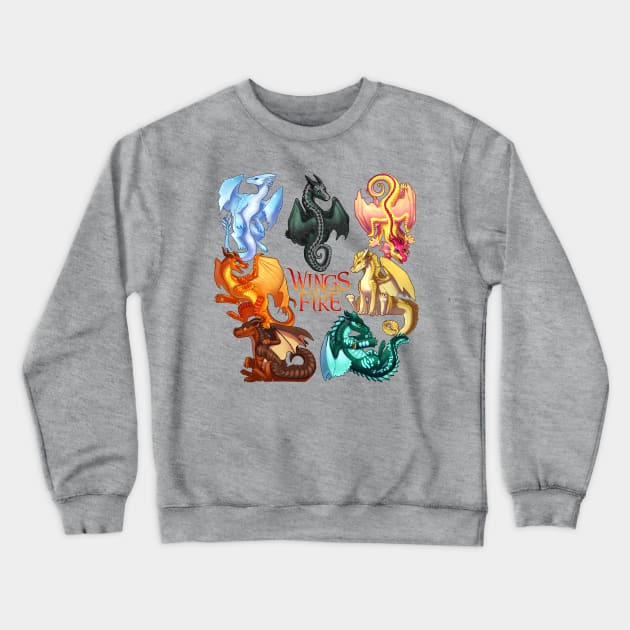 Wings of Fire: Jade Winglet Dragonets (with Logo) Crewneck Sweatshirt by Biohazardia